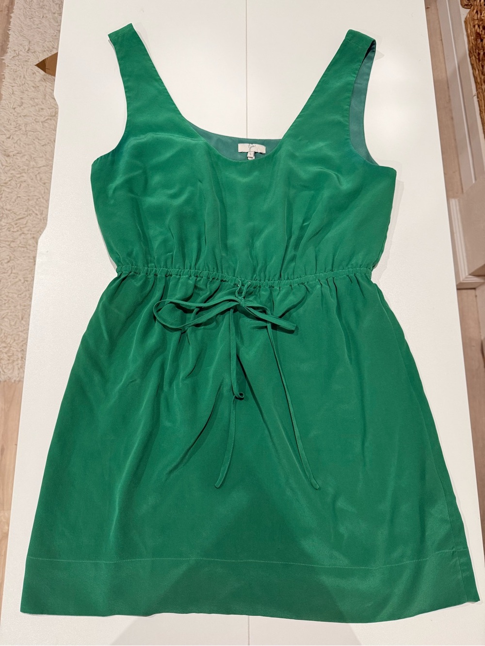 Joie Emerald Green Sleeveless Drawstring Dress